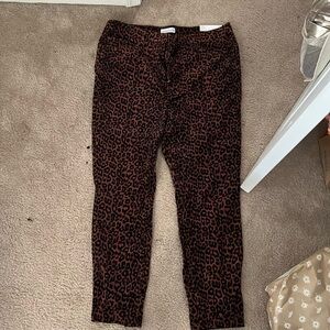 Loft pants-NWT-leopard print skinny corduroy-Size 32/14